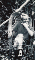 Patrick Blanc in an old decaying rocking chair lost in the jungle, Manaos, Brazil, Aug. 1989