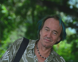 Patrick Blanc in forest, Bali, March 2013