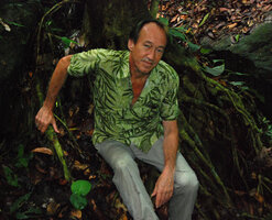 Patrick Blanc in forest understory, Poring, Kinabalu NP, Sabah, Borneo