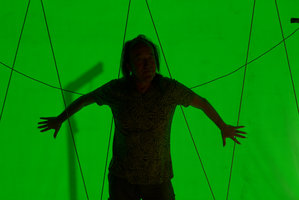 Patrick Blanc in front of a green veil, Krabi, Thailand, Dec 2015