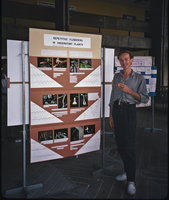 Patrick Blanc in front of his poster, International Symposium, Bangi University, Malaysia, Aug. 1987