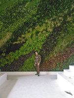 Patrick Blanc in front of his vertical garden created for the Stella McCartney fashion show, Paris, Dec 2006