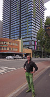 Patrick Blanc in front of One Central Park, Sydney, Jan. 2014