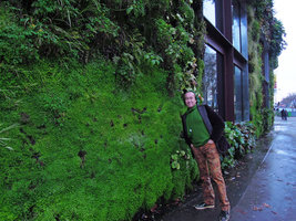 Patrick Blanc in front of the Quai Branly Museum in winter, Dec 2013