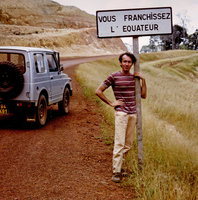 Patrick Blanc crossing the Equator in Gabon, Dec. 1983
