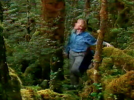 Patrick Blanc in mossy forest, Laryé, West Papua, April 2000
