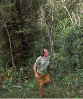 Patrick Blanc in open forest, Pattavayal, Tamil Nadu, India, Jan. 2023