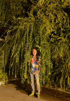 Patrick Blanc inside a cascading Lespedeza thunbergii at night, the Green Bridge in the 21st Century Museum, Kanazawa, Sept. 2012