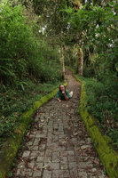 Patrick Blanc laying in a forest trail, Batu, Malang, Java, May 2018