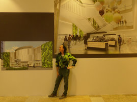 Patrick Blanc looking at the renderings of Robinsons, Dubai, Oct. 2016.jpeg