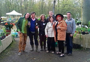 Patrick Blanc, Olivier Ezavin, Pascale Arnould, Gilles Deparis, Geraldine Bouclon, Noemie Vialard and Olivier Galea at the Saint-Jean de Beauregard plant event, France, April 2018