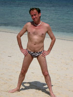 Patrick Blanc on the beach, Thailand, Dec. 2005.