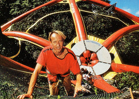 Patrick Blanc on the Canopy Raft, Radeau des Cimes, French Guyana, Oct. 1989