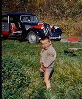 Patrick Blanc peeing after family picnic lunch, June 1957