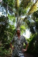 Patrick Blanc under an Attaleoid Palm, Anavilhanas, Manaus, Brazil, July 2012