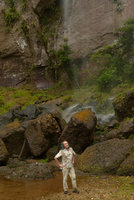 Patrick Blanc under a waterfall, Harau valley, West Sumatra, Dec. 2016