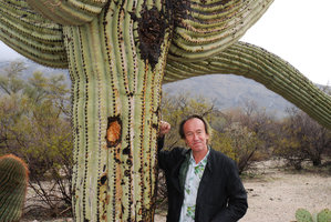 Patrick Blanc under the branches of Carnegiea gigantea, Saguaro NP, Arizona, Feb. 2010