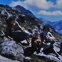 Patrick Blanc with a bouquet of Edelweiss in his hands, Alp mountains, Aug. 1960
