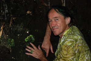 Patrick Blanc with Begonia nigritarum, Estrella Falls, Narra, Palawan, Philippines, May 2011