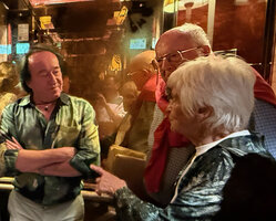 Patrick Blanc with Francis Hallé and Odile Hallé after a dinner in Singapore on 19th September 2025