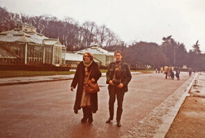 Patrick Blanc with his Mother at the Parc de la Tete d&#039;Or Botanical Garden, Lyon, France, Dec. 1980