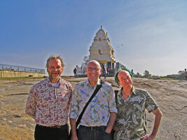 Patrick Blanc with Manfred Kohler and Andrew Grant at the Lalbagh Botanical Garden just after the Indian Green Building Congress, Bangalore, India, Nov. 2012