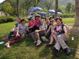 Patrick Blanc with many ladies after a field trip in Dayang Shan, Suzhou, China, May 2014
