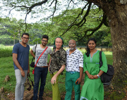 Patrick Blanc with the Kochi Muziris biennale team, Kochi, India, Oct 2014