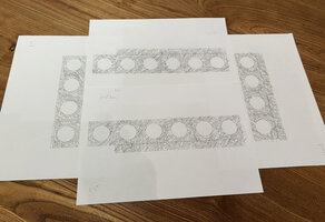 Pencil design by Patrick Blanc of the plants to be installed on the 4 façades of the Oiken station, Sion, April 2026