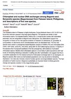 Plos One, May 2018, Description of Begonia elnidoensis, B. tabonensis and others