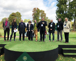 Prince Amyn Aga Khan and the jury members, Helene Fustier, Patrick Blanc, Frederic Pautz, Valery Malecot, Franklin Picard, Journee des Plantes, Chantilly, France, Oct. 2019