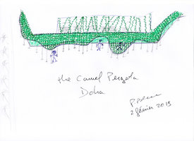 The Camel Pergola, proposition by Patrick Blanc for the four new gardens contest in Doha