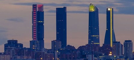 Torre de Cristal and Others at night, Madrid