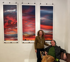 Véronique Lalot and Patrick Blanc at her exhibition Feux et Nuages, Paris, Oct. 2021