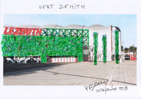 Vert Zenith, an esquisse by Patrick Blanc for the renovation, Paris