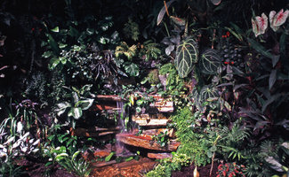 Waterfall in Le Vegetarium, La Gacilly