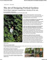 The Art of Designing Vertical Gardens, New York Cottages &amp; Gardens - March 2012 , Vertical Garden by Patrick Blanc