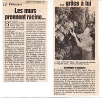 Le Parisien, 17 nov 1994, Vertical Garden by Patrick Blanc